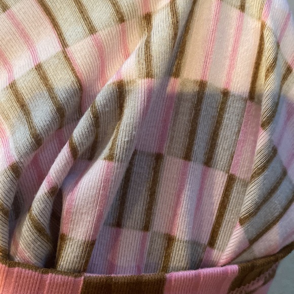 Rue 21 pink and brown checkered shirt size women’s medium NWOT never worn - Picture 4 of 6